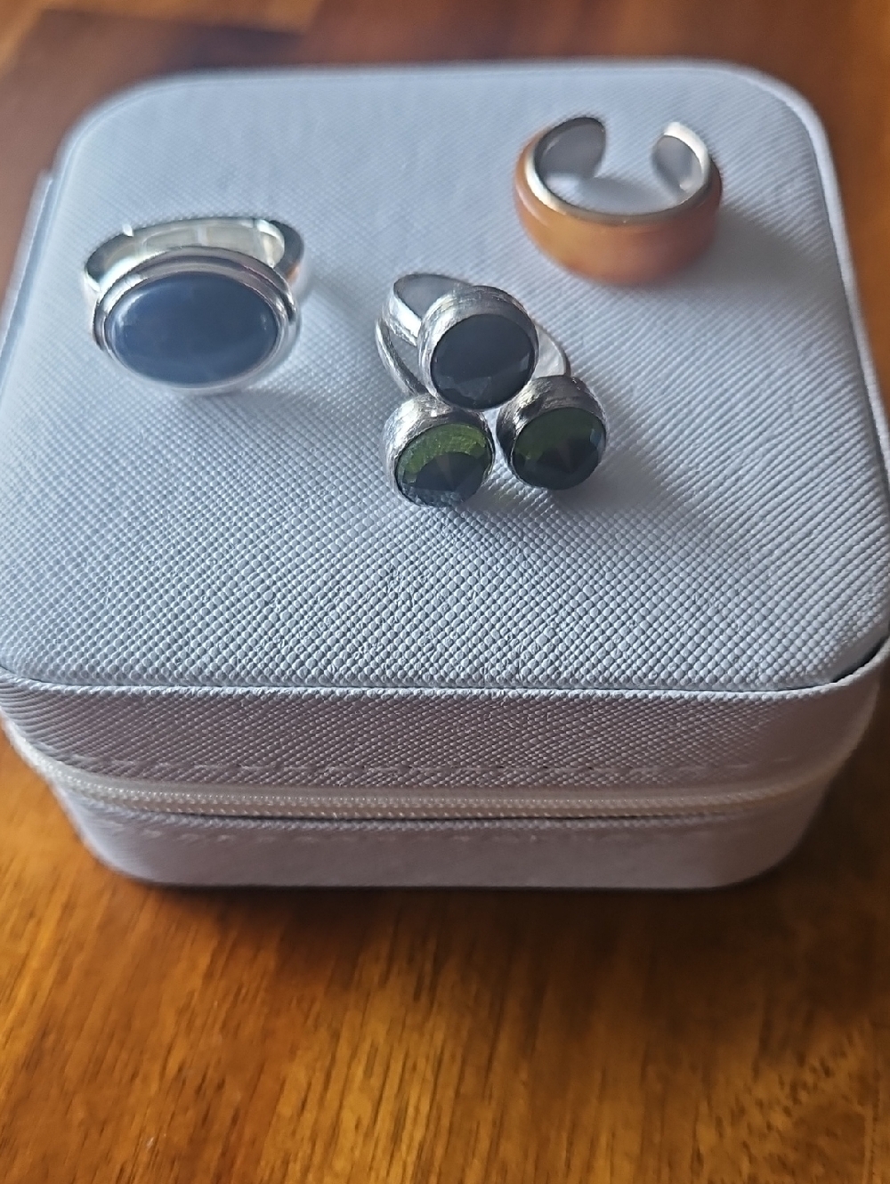 RING BUNDLE SET OF 3 w/ Travel Jewelry Case.